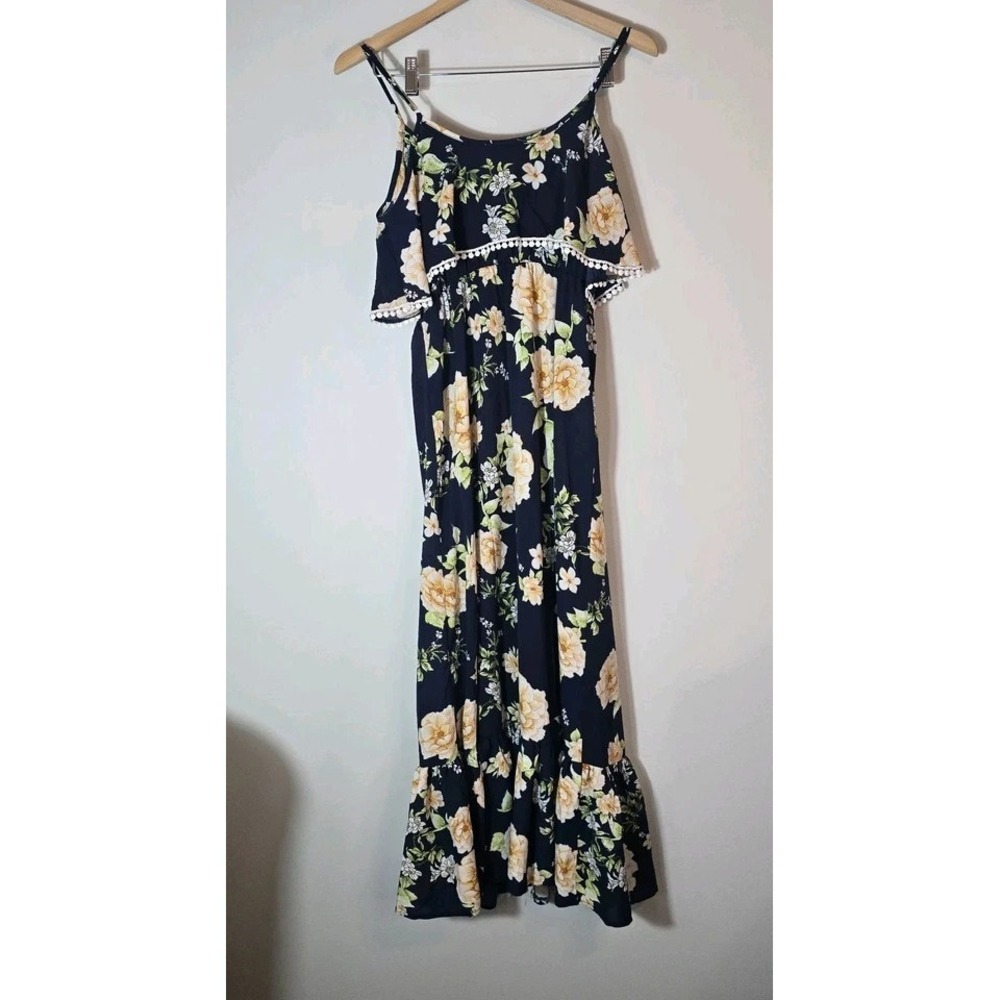 NWT Cupshe Womens Floral Flowy Maxi Dress Small Feminine Coastal Vacation Boho - Picture 9 of 10